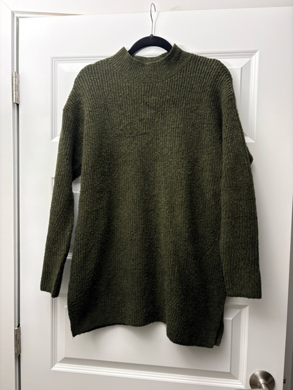 Old Navy Olive Green Mock Neck Ribbed Sweater - Medium